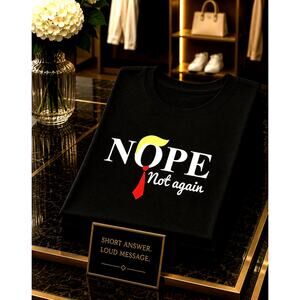 Graphic Short Sleeve Crew Neck Vote Nope Not Again Black T Shirt 6